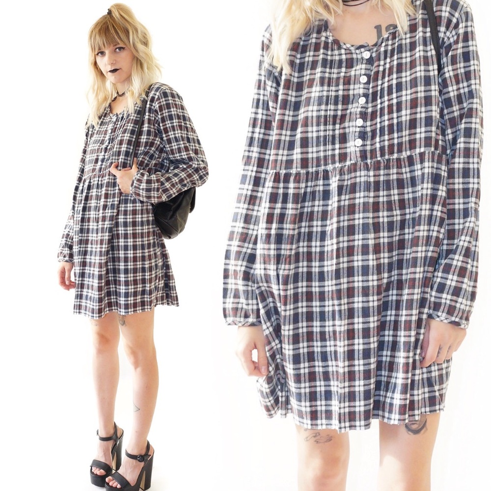 Overall Flannel Dress